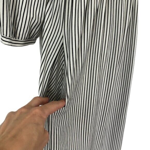 Merokeety Dress Large Striped Black White Casual Comfy Everyday Style - Picture 4 of 8